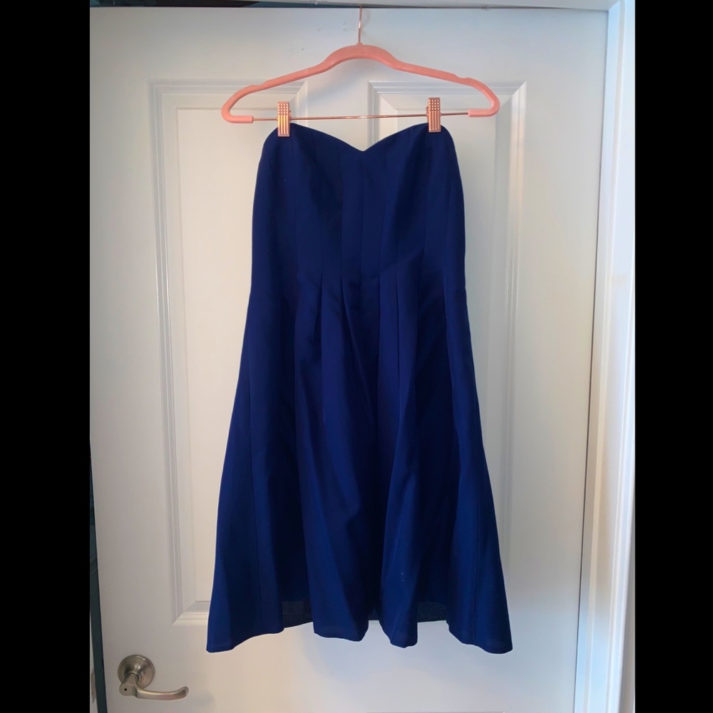 J. Crew strapless knee length navy dress